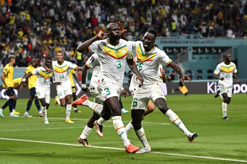 Kalidou Koulibaly celebrates scoring their second goal. Reuters