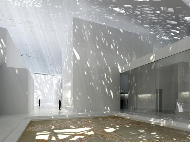Again how the rain of light effect will illuminate the interior of the Louvre Abu Dhabi. Photo courtesy of TDIC
