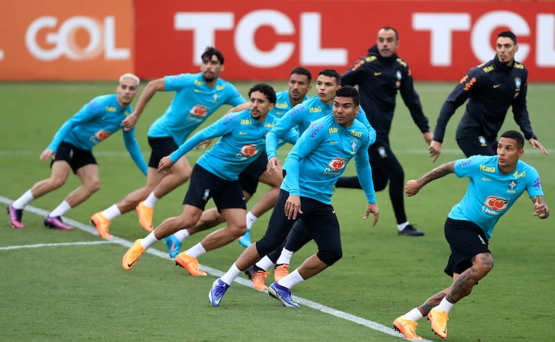 Brazil players at the Granja Comary training complex in Teresopolis, Brazil. Getty