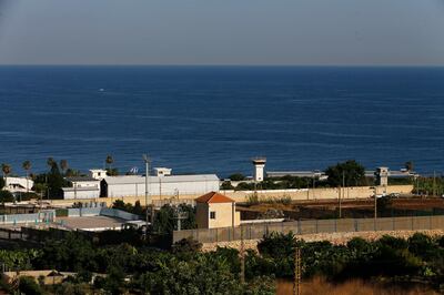 A general view shows the headquarters of the U.N. peacekeeping force in the southern Lebanese border town of Naqoura, Lebanon, Wednesday, Oct. 14, 2020. Lebanon and Israel are to begin indirect talks Wednesday over their disputed maritime border, with American officials mediating the talks that both sides insist are purely technical and not a sign of any normalization of ties. (AP Photo/Bilal Hussein)