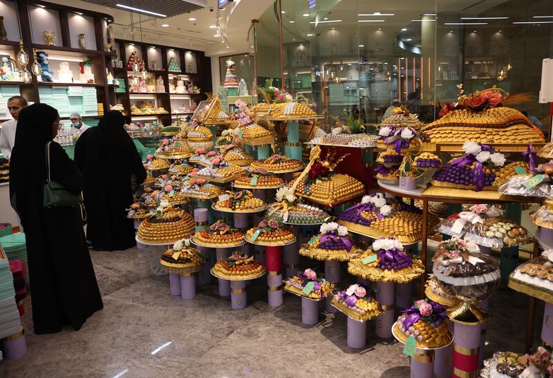 Dubai's sweet shops were busy ahead of the celebrations, which mark the end of fasting during Ramadan. EPA