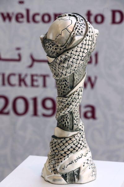 The Gulf Cup is made of white gold, weighing about 8.5kg. It is the sixth different trophy since the biennial tournament started in 1970. Photo: Ahmed Al Bahrani