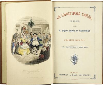 First edition of Charles Dickens's 'A Christmas Carol' with illustrations by John Leech. 