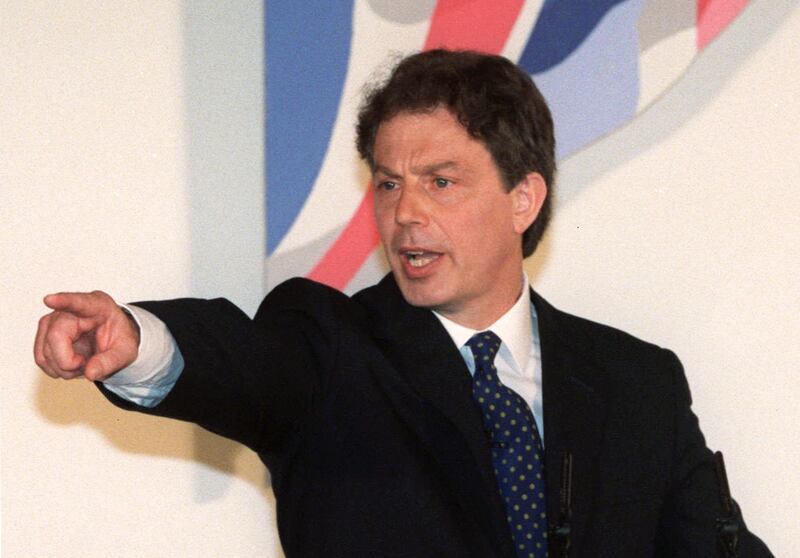 Tony Blair, elected British prime minister in 1997, faced an early foregin affairs challenge from Saddam Hussein. AP