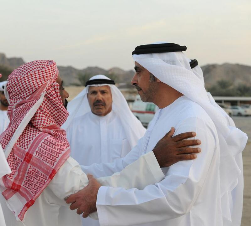 Sheikh Saif offers condolences to the families of the fallen pilots.  Courtesy Security Media