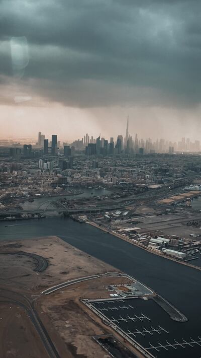 A picture of gloomy Dubai taken by Sheikh Hamdan. Photo: @faz3/Instagram
