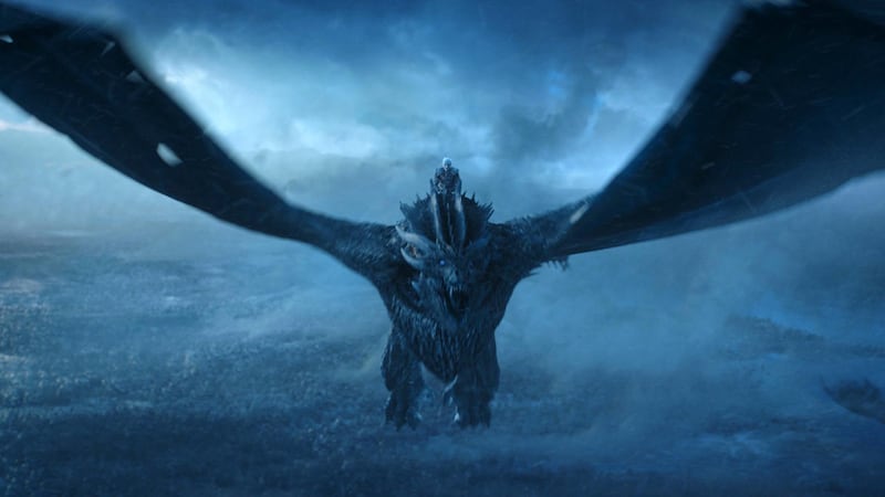 This image released by HBO shows Vladimir Furdik as The Night King on the season finale of "Game of Thrones." The series set yet another audience record Sunday with its seventh-season finale. Nielsen says an all-time high of 12.1 million viewers were tuned in to the wildly popular fantasy drama. An additional 4 million caught the episode on streaming channels. (HBO via AP)