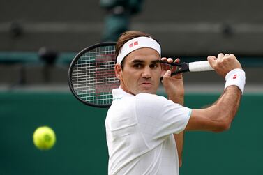 File photo dated 01-07-2021 of Roger Federer in action in the second round men's singles match against Richard Gasquet on centre court on day four of Wimbledon at The All England Lawn Tennis and Croquet Club, Wimbledon. Issue date: Monday August 16, 2021.