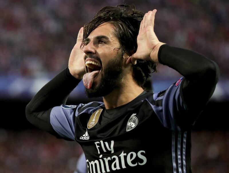 Real Madrid’s midfielder Isco celebrates scoring a goal. Juanjo Martin / EPA