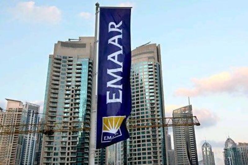 Emaar closed up 2.83 per cent at Dh3.27. Pawan Singh / The National