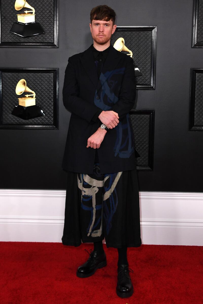 British musician James Blake arrives for the 62nd Annual Grammy Awards on January 26, 2020, in Los Angeles. AFP