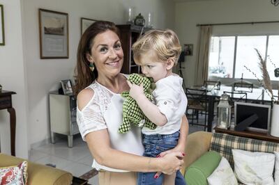 DUBAI, UNITED ARAB EMIRATES. 02 MARCH 2021. Leticia Tregoning and her son Edward. How has a year away from nursery impacted the emotional and psychological development of early years’ kids? Parents and psychologists speak on the issue. (Photo: Antonie Robertson/The National) Journalist: Kelly Clarke. Section: National.