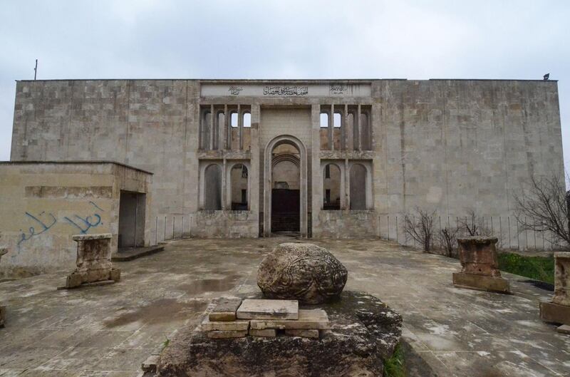 A view of the museum's damaged exterior. Mosul's celebrated museum has not recovered since IS jihadists ravaged its ancient treasures several years ago, but part of the complex reopened on January 29 to showcase more modern art. AFP