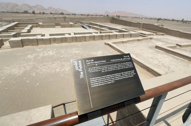 Sharjah, United Arab Emirates - July 10, 2019: Weekend's postcard section. The palace site at the Mleiha Archaeological Centre. Wednesday the 10th of July 2019. Maleha, Sharjah. Chris Whiteoak / The National