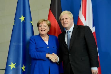 Boris Johnson has told Angela Merkel that the UK will leave the EU on Australia-style terms if no future trade agreement is reached. EPA
