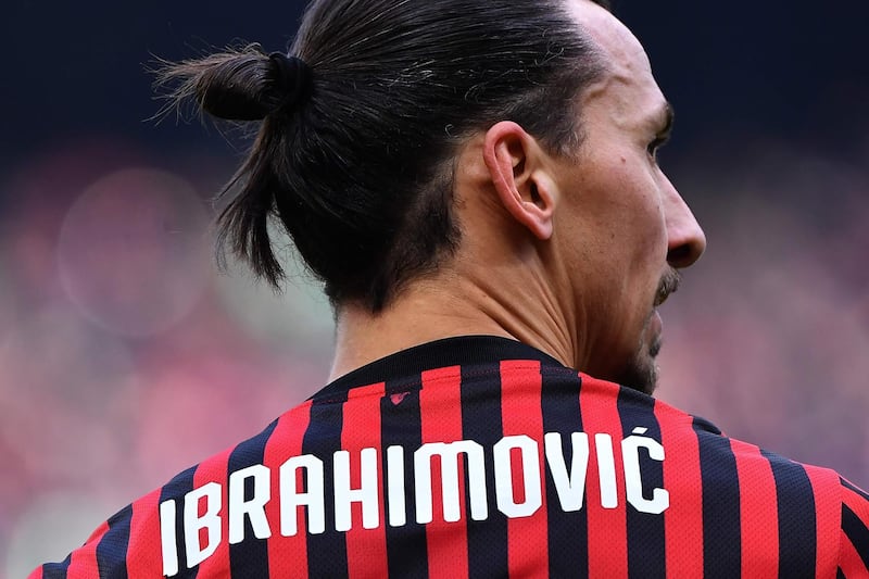 Zlatan Ibrahimovic during the game between AC Milan and Udinese. AFP