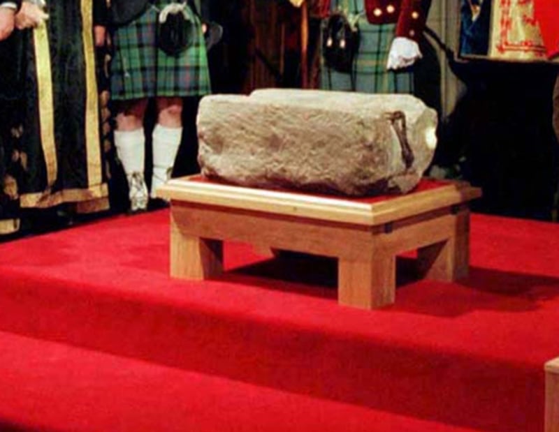 The Stone of Destiny in the Great Hall in Edinburgh Castle. PA