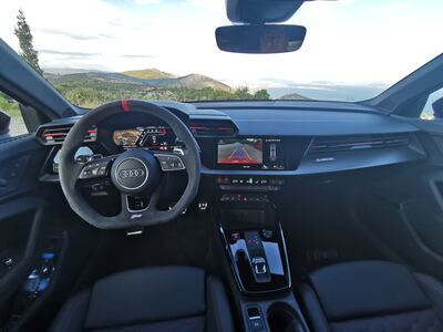 The interior resembles that of a regular A3, save for some carbon-fibre accents and hugging seats