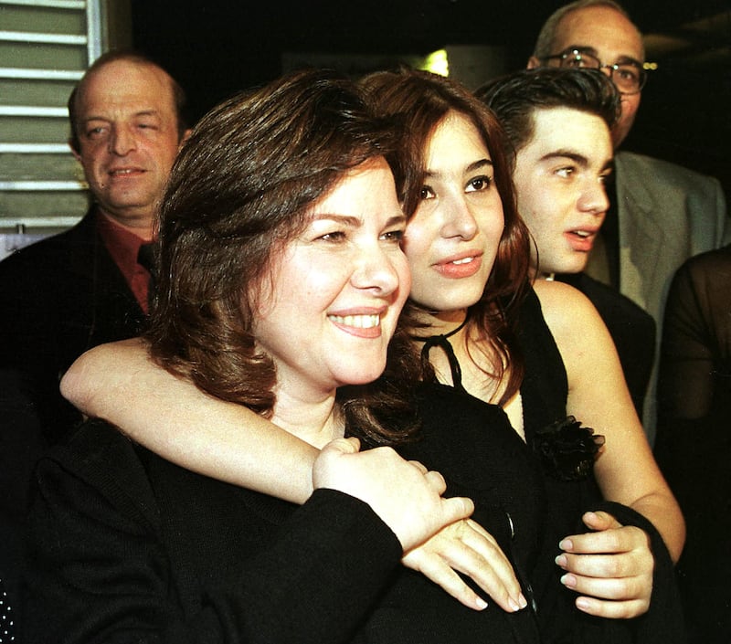 Egyptian actors Dalal Abdel Aziz, Maya Shiha and Sharif Ramzi at the premiere of Magdi Ahmed Ali's 'Girls' Secrets' in March 2001