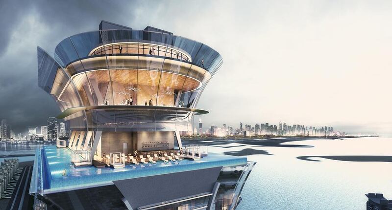 Artist impression of the Palm Tower which will be linked to the Nakheel Mall on the Palm Jumeirah. Courtesy Nakheel 