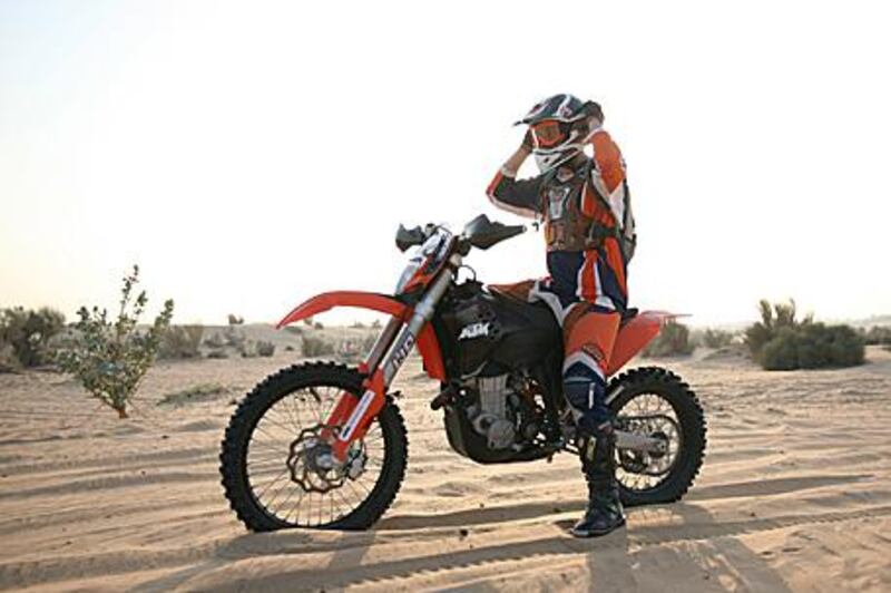 Glenn Freeman takes a break during an off-roading course organised 
by KTM Adventure Tours.