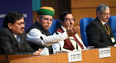 Union Law Minister Arjun Ram Meghwal (green turban) said the new laws represent 'Indian-ness'. Photo: Shutterstock