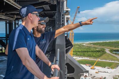 Sultan Al Neyadi and Andrei Fedyaev take a break from training for the mission, in Florida. Photo: SpaceX