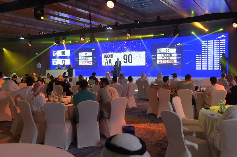 Dubai's Roads and Transport Authority's 109th auction for rare number plates was held on Sunday. Photo: Roads and Transport Authority