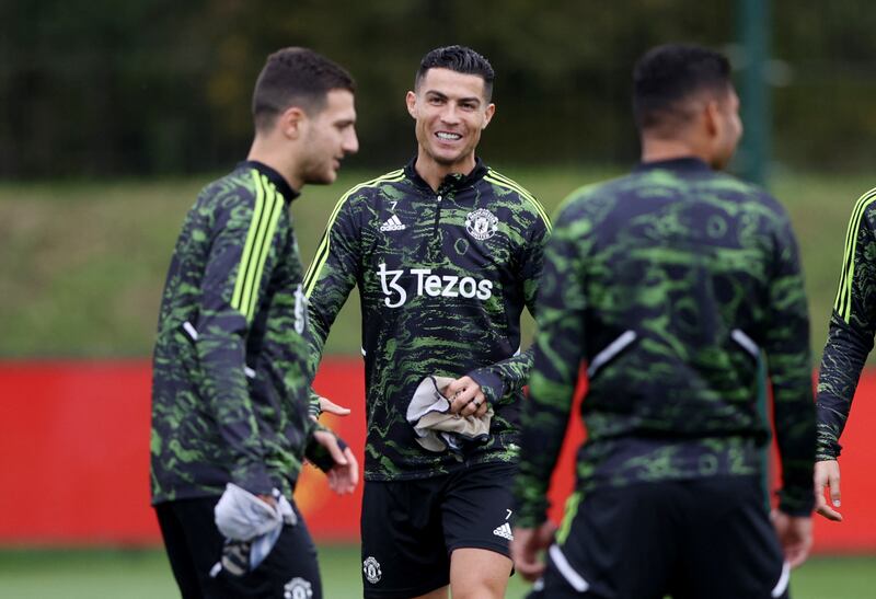 Soccer Football - Europa League - Manchester United Training - Aon Training Complex, Manchester, Britain - October 12, 2022 Manchester United's Cristiano Ronaldo during training Action Images via Reuters / Molly Darlington