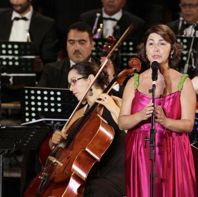 Oumeima El Khalil performs during the 50th International Festival of Carthage at the Roman Theatre of Carthage in Tunis on July 31, 2014. Anis Mili / Reuters