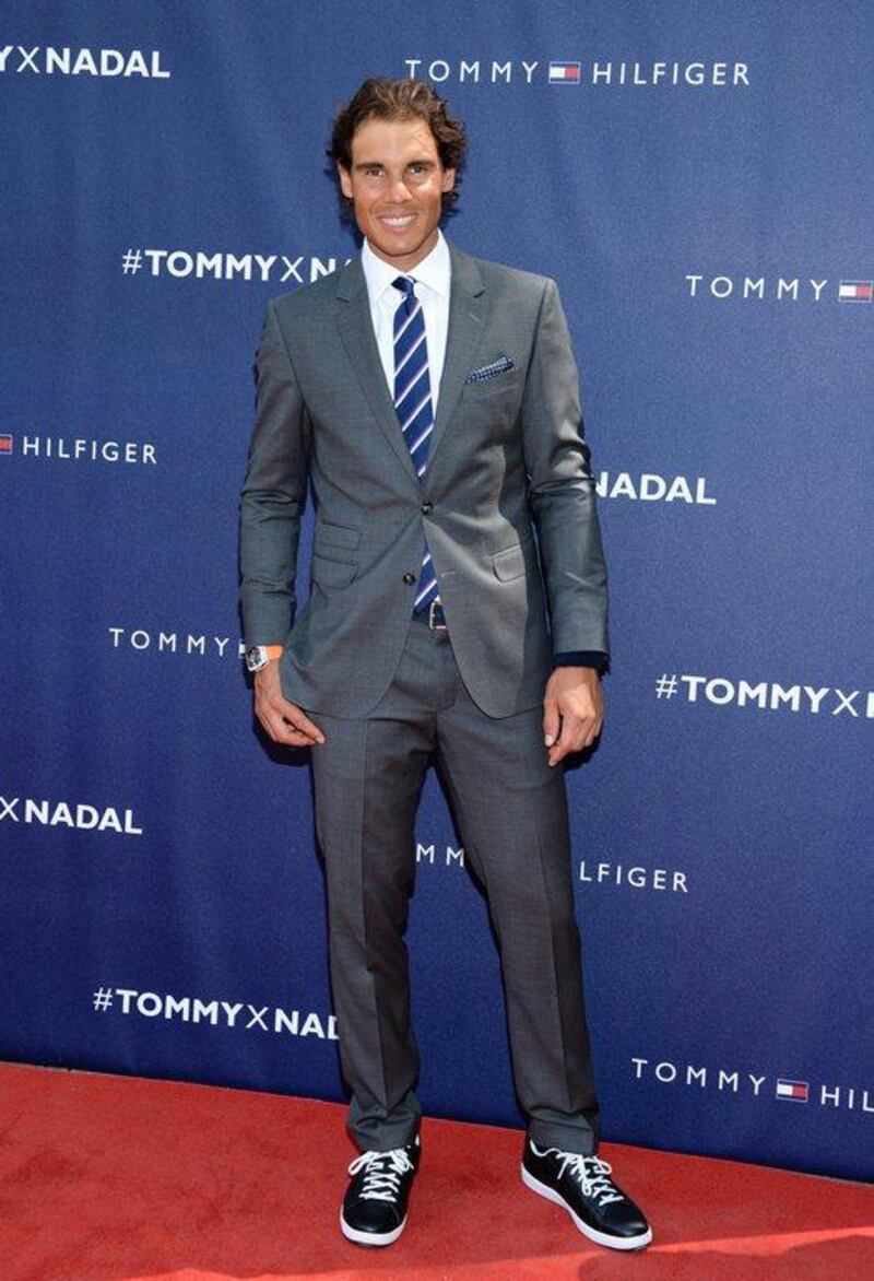 Rafael Nadal shown at a promotional tennis event in New York City on Tuesday. Evan Agostini / Invision / AP