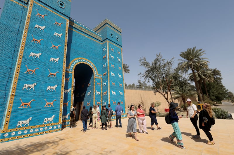 Foreign tourists visit Babylon, in Iraq. All photos: Reuters