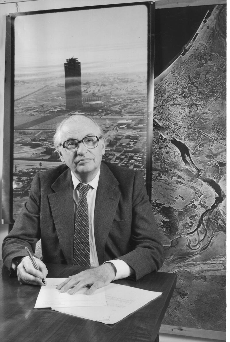 British architect John Harris was behind the World Trade Centre and also devised the first town plan for Dubai. Photo: John R Harris Library