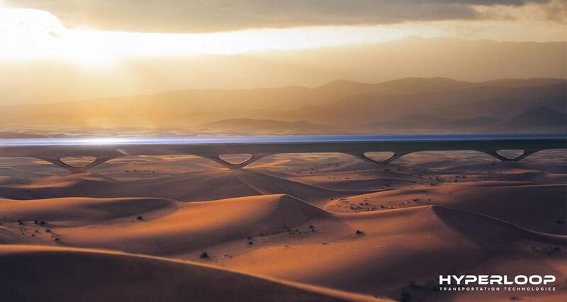 California-based Hyperloop Transportation Technologies has signed an agreement for a 10km-long commercial hyperloop network in the UAE. Courtesy Hyperloop Transportation Technologies