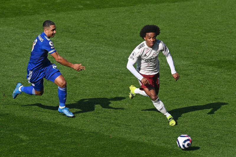 Left midfield: Willian (Arsenal) – His finest display in an Arsenal shirt included two assists against Leicester and followed on from an influential cameo against Benfica. AFP