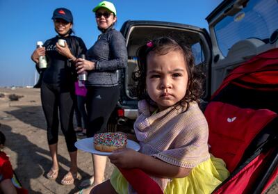 There is a potluck breakfast tent whenever the parents group meet up. Victor Besa / The National