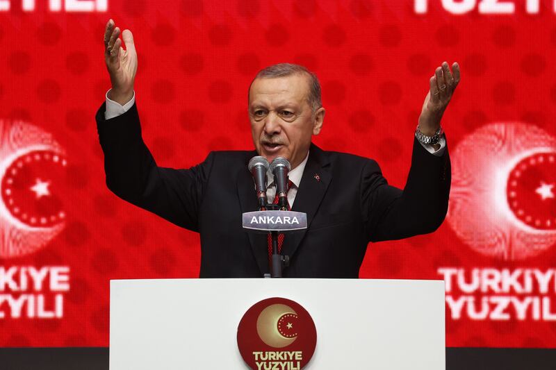Turkish President Recep Tayyip Erdogan at the 'Century of Turkey' event to unveil a new vision of the ruling Justice and Development Party, in October. AFP