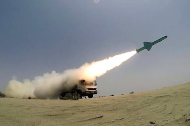 A missile being fired by Iran during testing of a new generation of cruise missiles in June 2020, capable of hitting targets at a distance of 280 kilometres. SalamPix