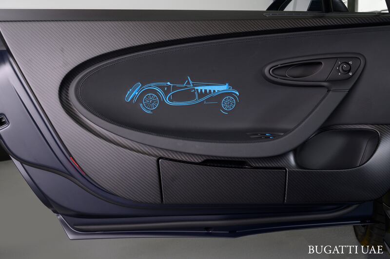 A design nod to the origins of the Bugatti brand.