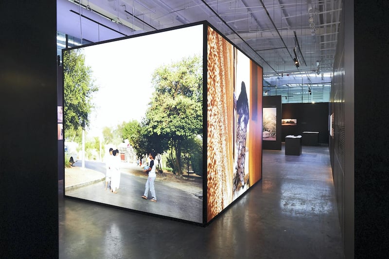 Installation view of Warehouse421’s newest exhibition 'Untold Stories Retold Recent Exhibitions from the UAE's National Pavilion at the Venice Biennale.'