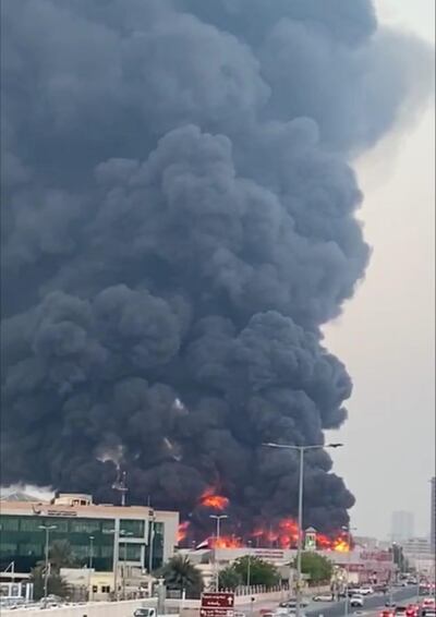 A massive blaze has broken out in Ajman.