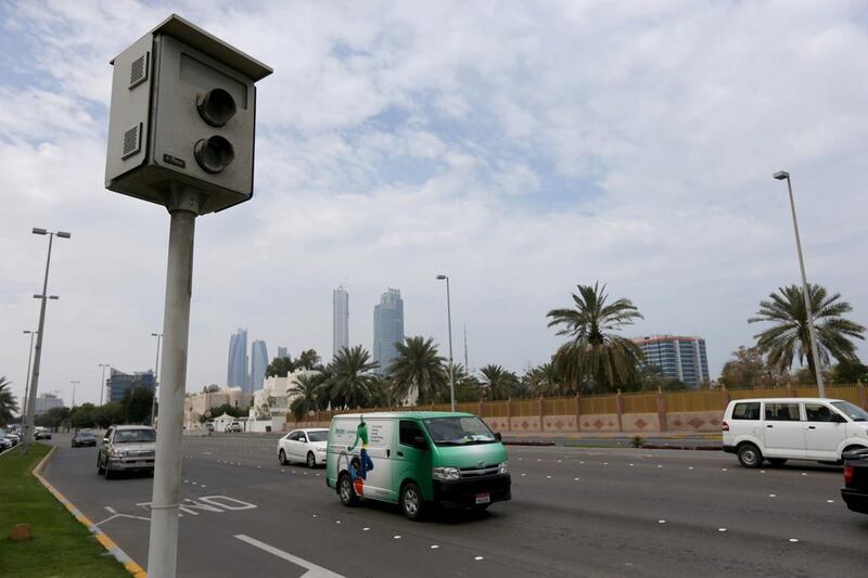 A radar traffic camera in Abu Dhabi.  Sammy Dallal / The National