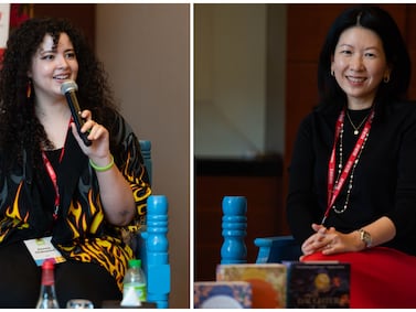 Authors Deena Mohamed and Sue Lynn Tan have each written stories based on mythical elements from their own culture. Photo: Emirates Airline Festival of Literature