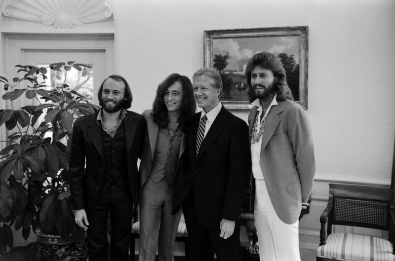 Jimmy Carter with the Bee Gees in the White House. 
