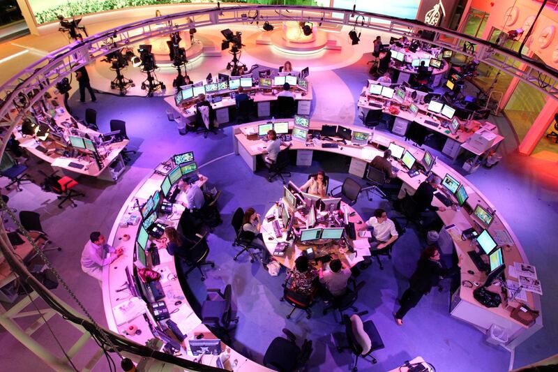 epa06781968 (FILE) - A general view of a studio of the TV Channel AlJazeera in Doha, Qatar, during a visit of the German President Wulff (not pictured), in Doha, Qatar, 28 February 2011 (reissued 03 June 2018). 05 June 2018 will mark the first anniversary when a Saudi Arabia-led coalition of six Arab nations cut diplomatic and economic ties with Qatar, including a closure of air, land and sea borders. Qatar received a list of 13 demands which from Saudi Arabia and allies to comply with in order to see an end to the economic and diplomactic blockade against Qatar.  EPA/WOLFGANG KUMM  GERMANY OUT *** Local Caption *** 02608979