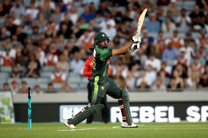 AUCKLAND, NEW ZEALAND - JANUARY 25:  Babar Azam of Pakistan bats during the International Twenty20 match between New Zealand and Pakistan at Eden Park on January 25, 2018 in Auckland, New Zealand.  (Photo by Phil Walter/Getty Images)