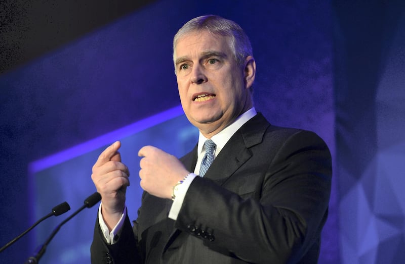LONDON, ENGLAND - DECEMBER 1:  Prince Andrew, Duke of York speaks during the London Global African Investment Summit at St James' Palace on December 1, 2015 in London, England. (Photo by Anthony Devlin-WPA Pool/Getty Images)
