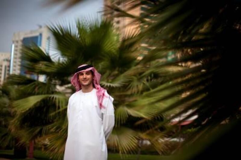 Enterpreneur and an Etihad commercial pilot Khalid Saeed, 26, poses for a portrait Monday afternoon, March 14, 2011, in downtown Abu Dhabi. The half Irish but full Emirati says that becoming one of the first Emirati comercial pilots is just a step in his further growth personally and as business man, as he hopes to join NASA in the future as astronaut. 
(Silvia Rázgová / The National)


