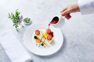Emirates recently introduced a new chef-curated vegan menu in first and business class cabins. Photo: Emirates