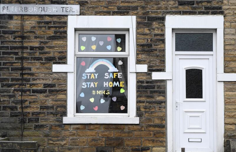 BRADFORD, ENGLAND - APRIL 30: A general view of a house showing support for the NHS on April 30, 2020 in Bradford, England. British Prime Minister Boris Johnson, who returned to Downing Street this week after recovering from Covid-19, said the country needed to continue its lockdown measures to avoid a second spike in infections. (Photo by George Wood/Getty Images)